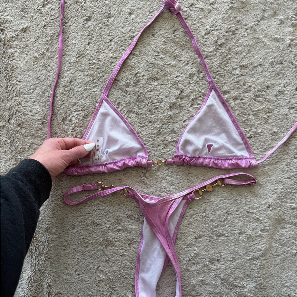 Pink Metallic Bikini Set - Picture 2 of 2